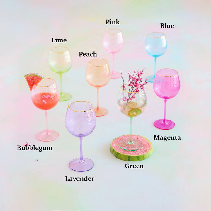 Glitterville Rainbow Wine Glass