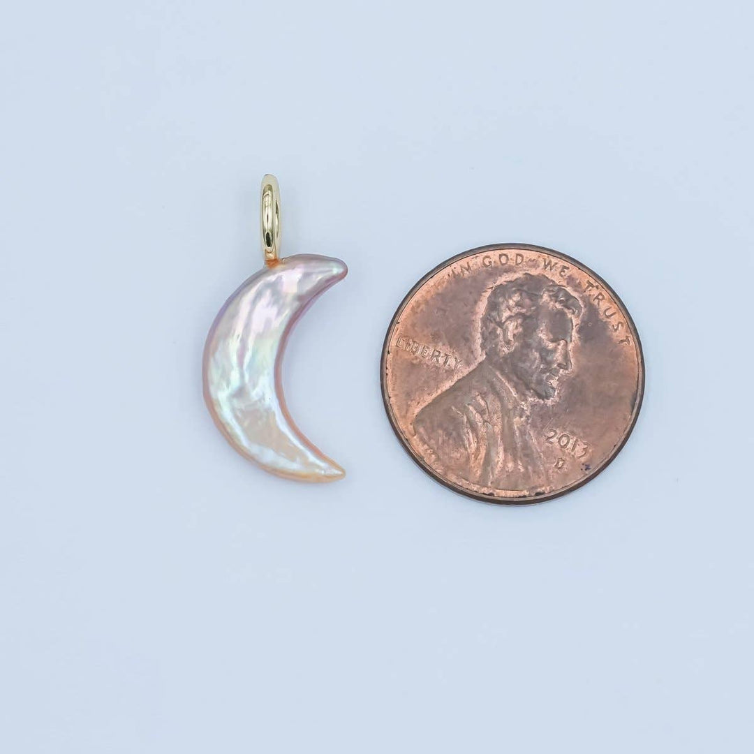 23mm Freshwater Pearl Crescent Moon Charm