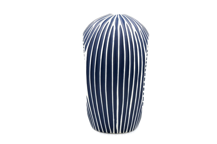 Handcrafted Porcelain Arch Vase White Stripe