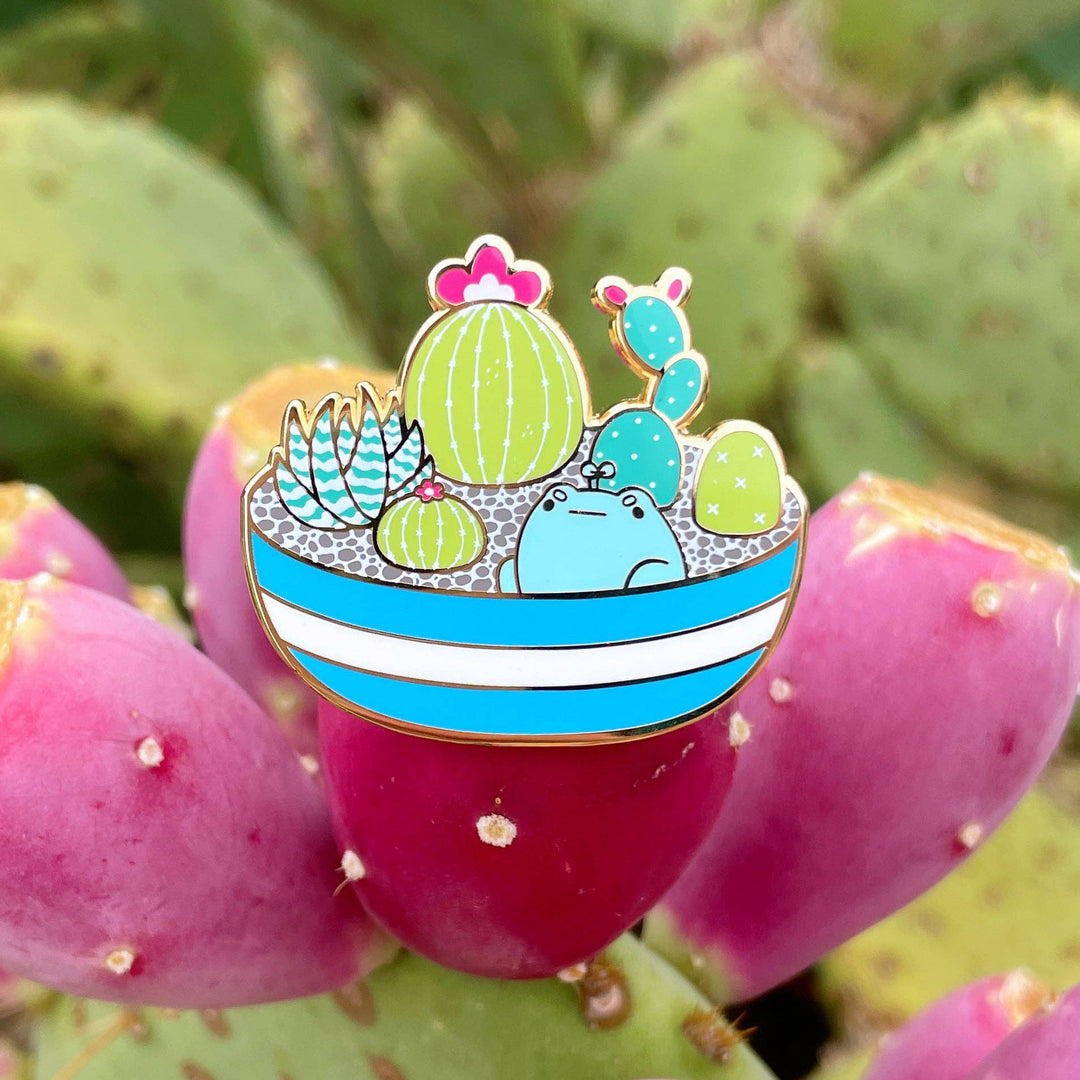 Cactus Bowl Frog Pin