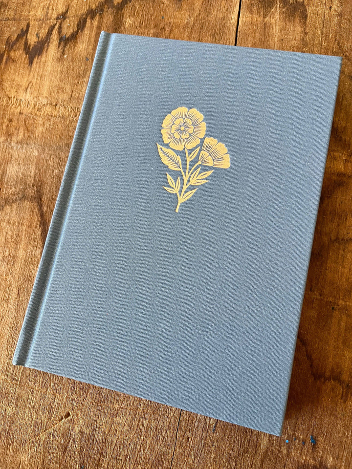 Foil Stamped Linen Journal: Denim Blue