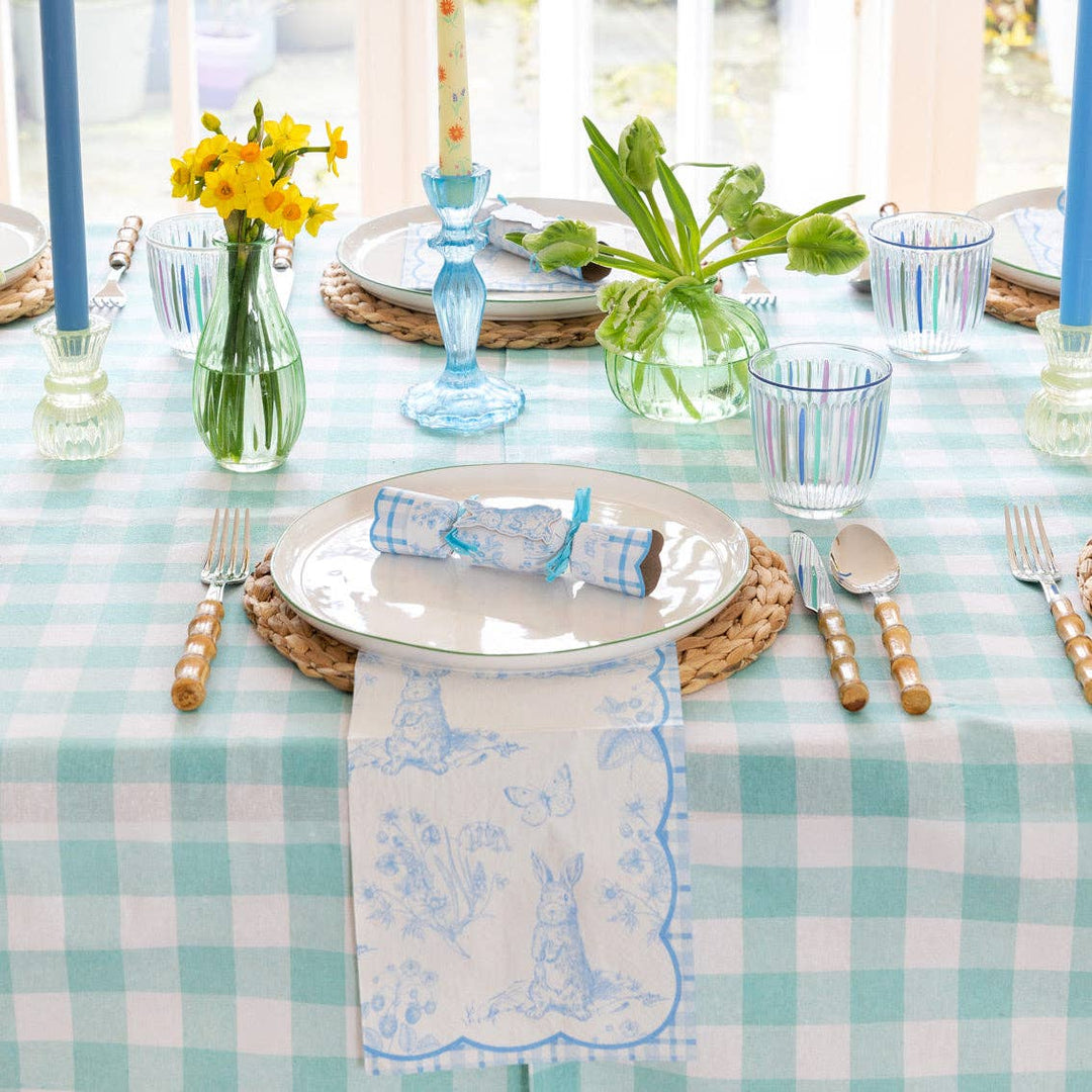 Mint & White Gingham Tablecloth