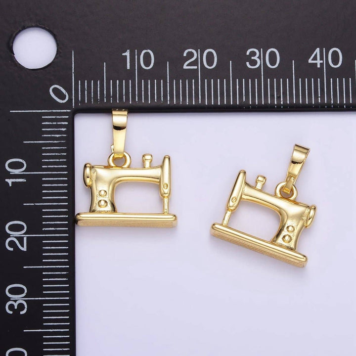 24K Gold Filled Sewing Machine Charm