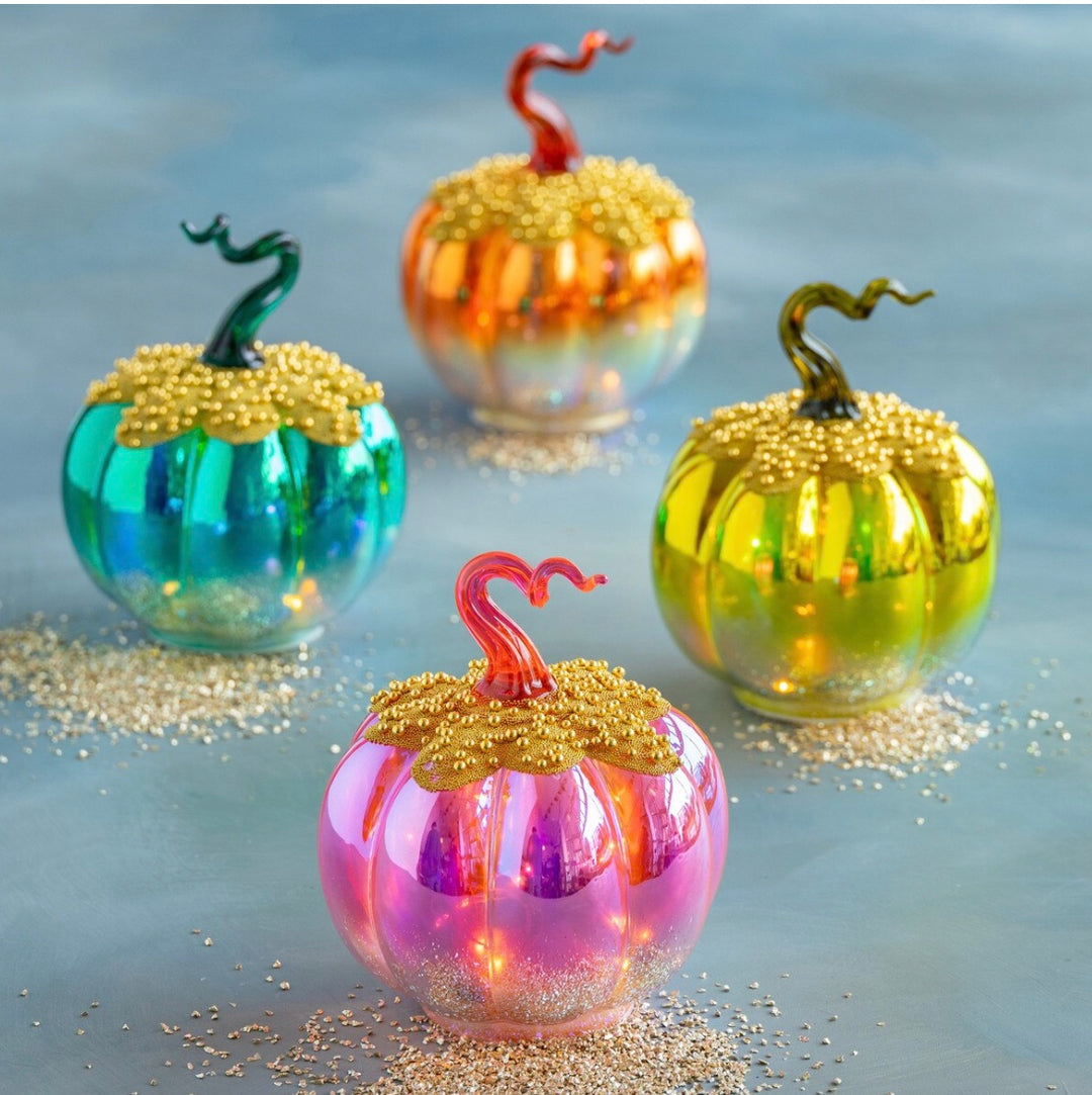 Glitterville Lighted Pavé Pumpkin