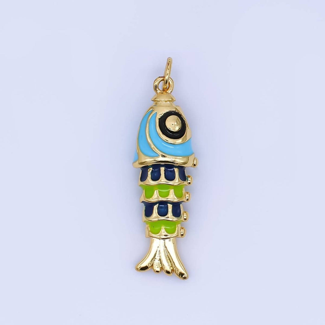 24K Gold Filled Multicolor Fish Charm