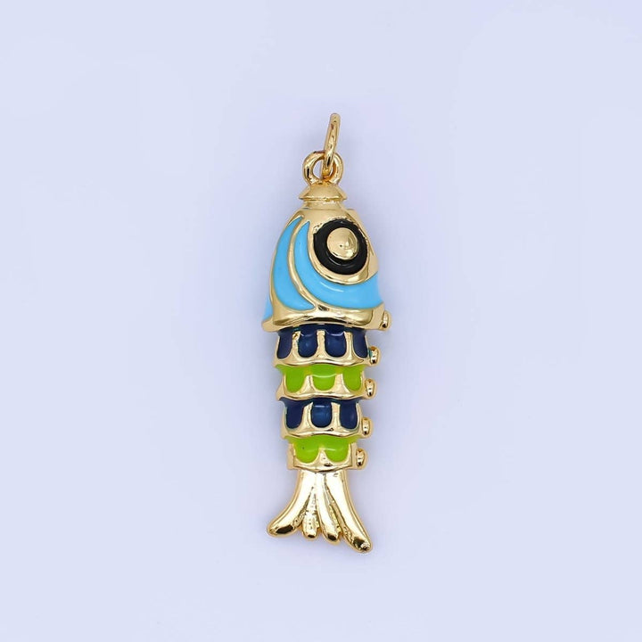 24K Gold Filled Multicolor Fish Charm