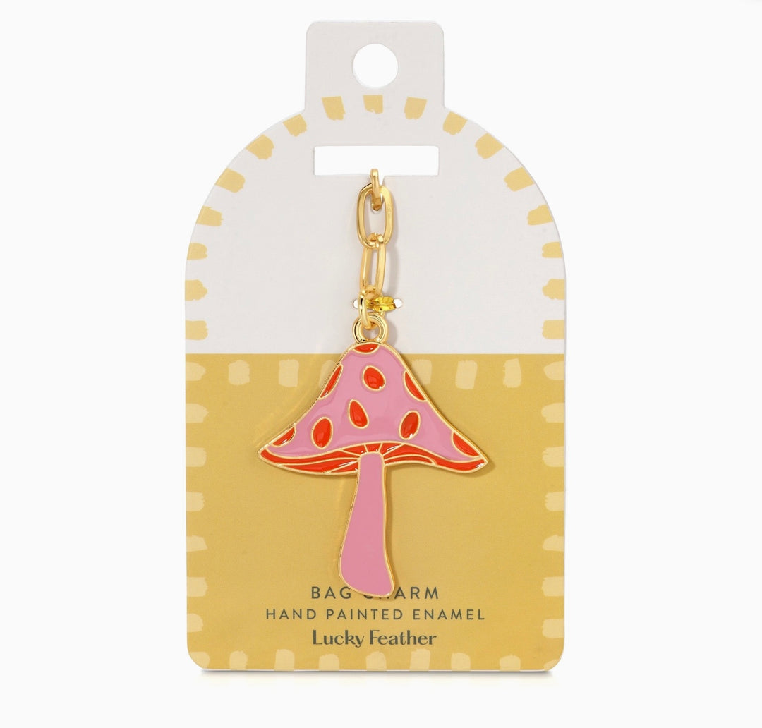 Enamel Bag Charm - Mushroom