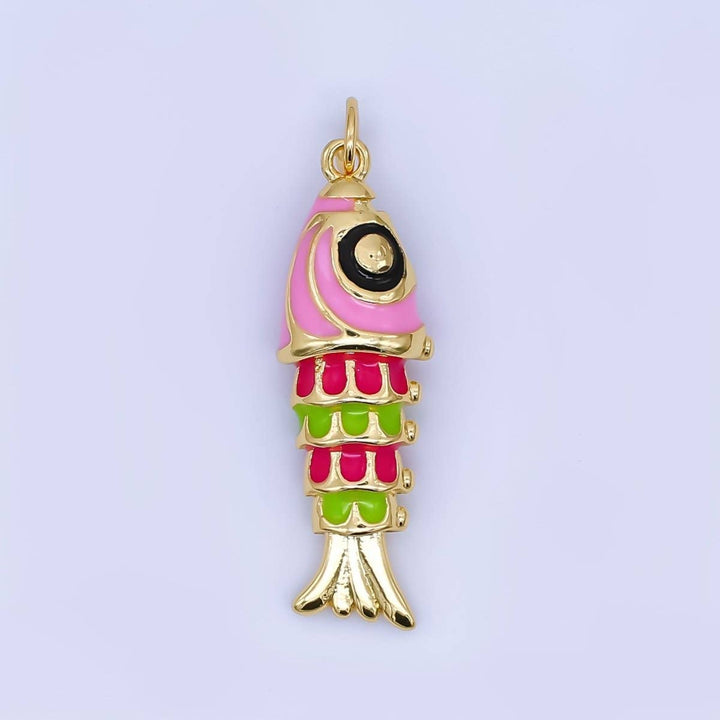 24K Gold Filled Multicolor Fish Charm