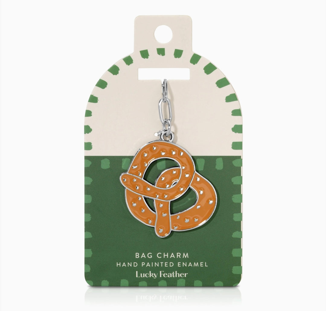 Enamel Bag Charm - Pretzel