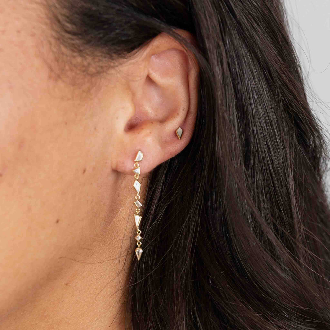 Ezra 14k Gold Plated Pearl and CZ Drop Earrings