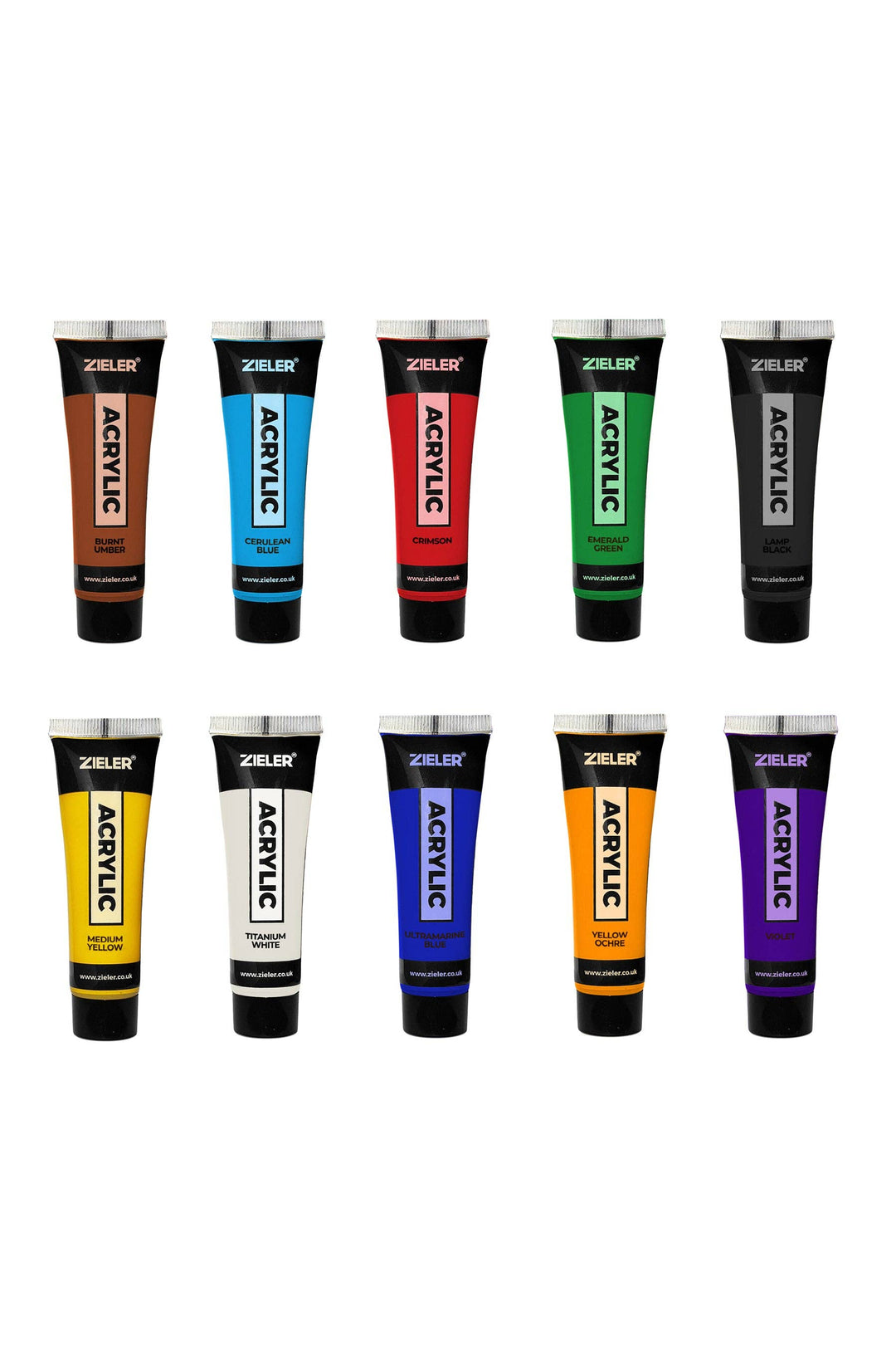 Zieler Premium Acrylic Paint Set, 10 Tubes