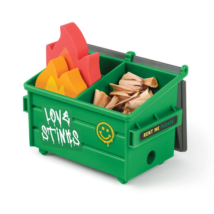 TRASH TALK Dumpster Fire Sharpener and Flame Erasers