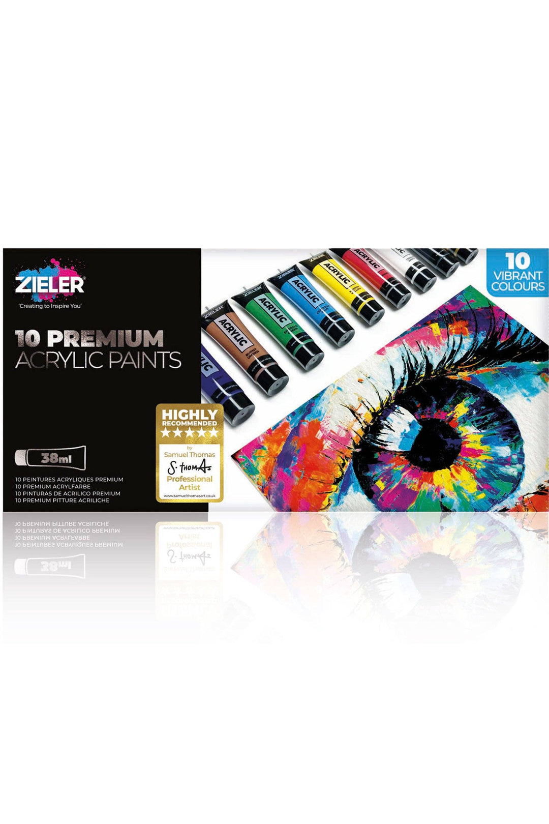 Zieler Premium Acrylic Paint Set, 10 Tubes