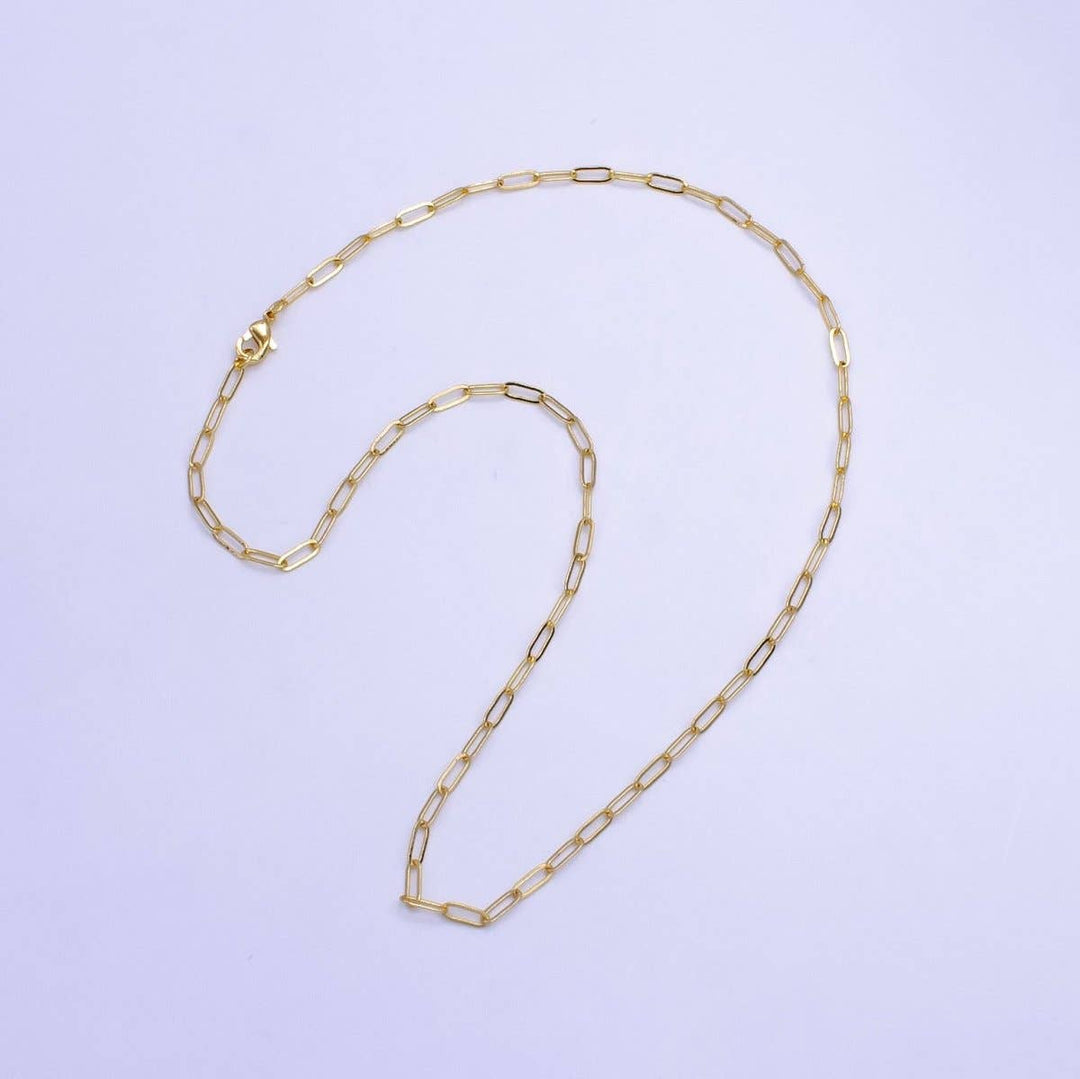 16K Gold Filled Paperclip Chain 17.5 Inch Necklace