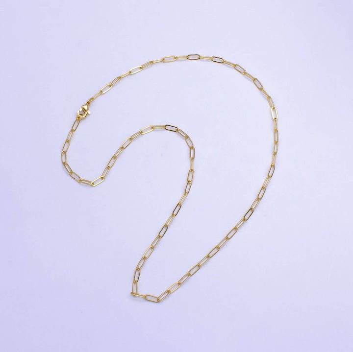 16K Gold Filled Paperclip Chain 17.5 Inch Necklace