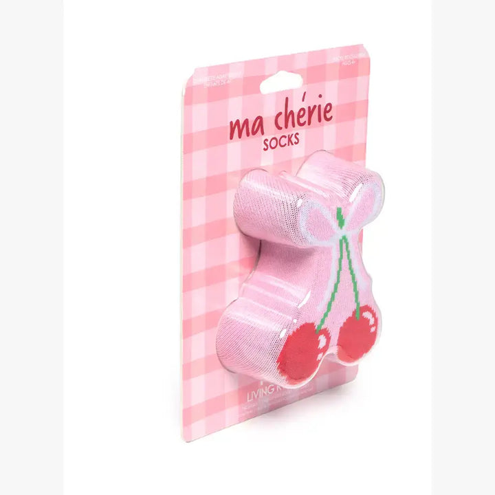 3D Packaged Socks - Kids - Cherries - Pink