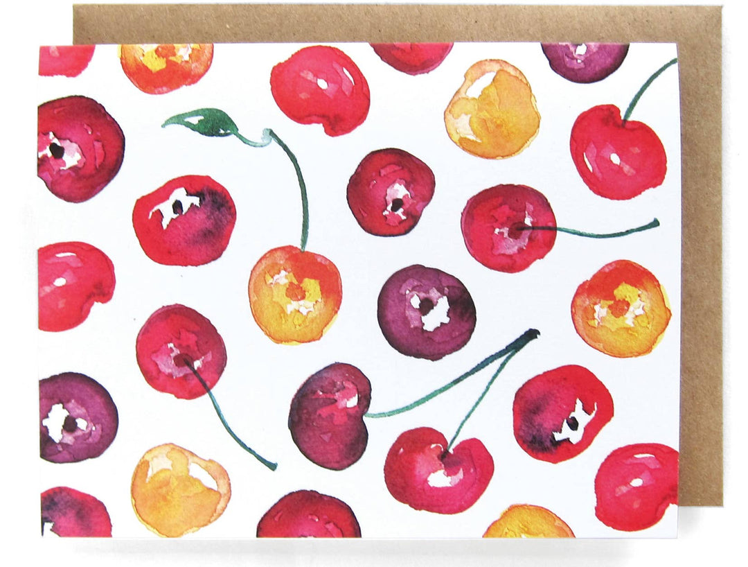 Cherries Watercolor Greeting Card