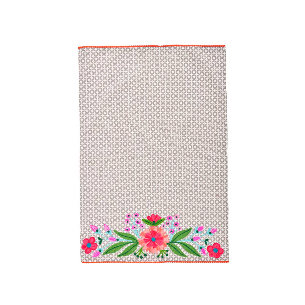 Floral Majestic Embroidered Teatowel