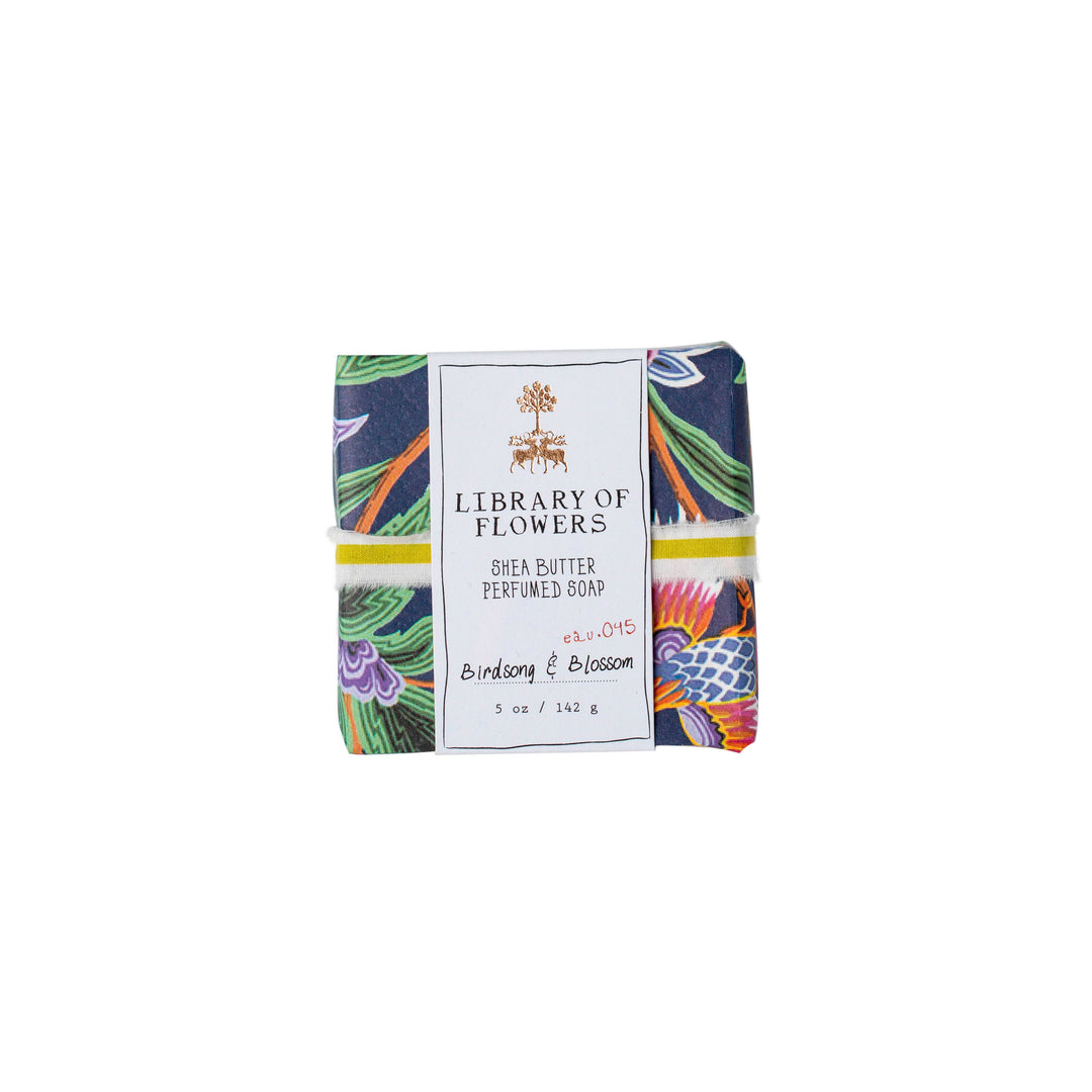Navy Birds &amp; Butterflies Square Soap
