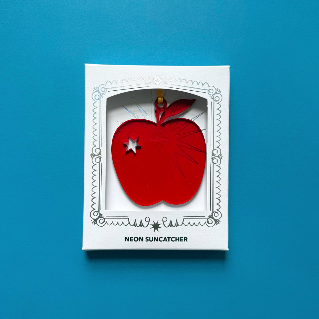 Apple a Day Red Neon Suncatcher
