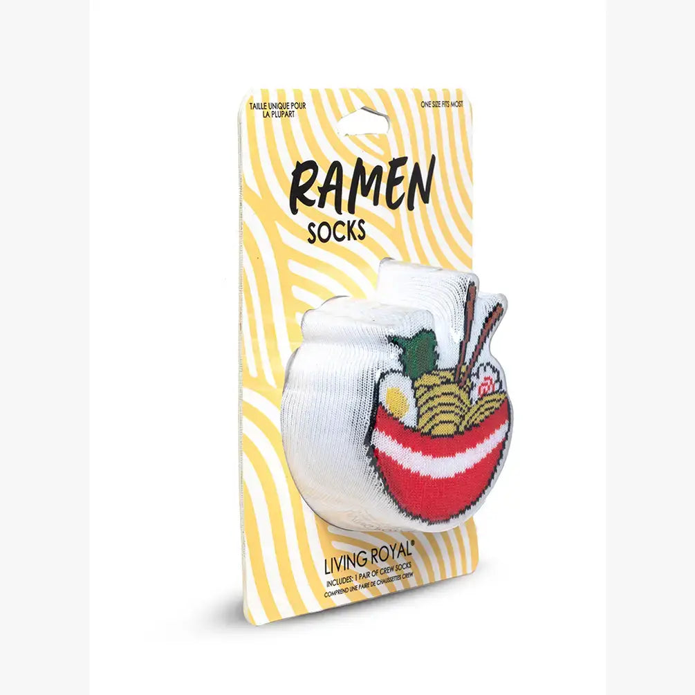 3D Packaged Socks - Ramen - White