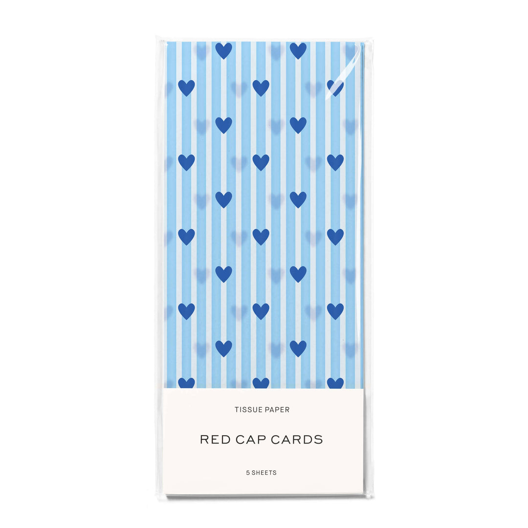 Blue Hearts Tissue Paper