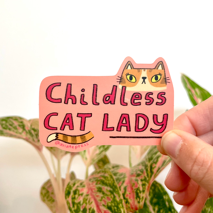 Liberal Childless Cat Lady Vinyl Sticker
