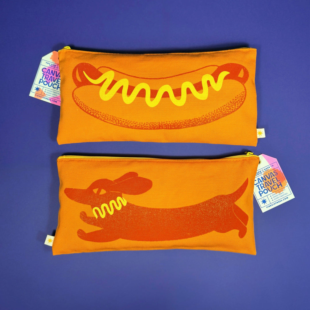 Hot Dog/Sausage Dog Canvas Travel Pouch