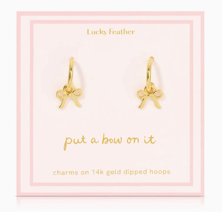 Beautiful Bows Charm Hoops Gold