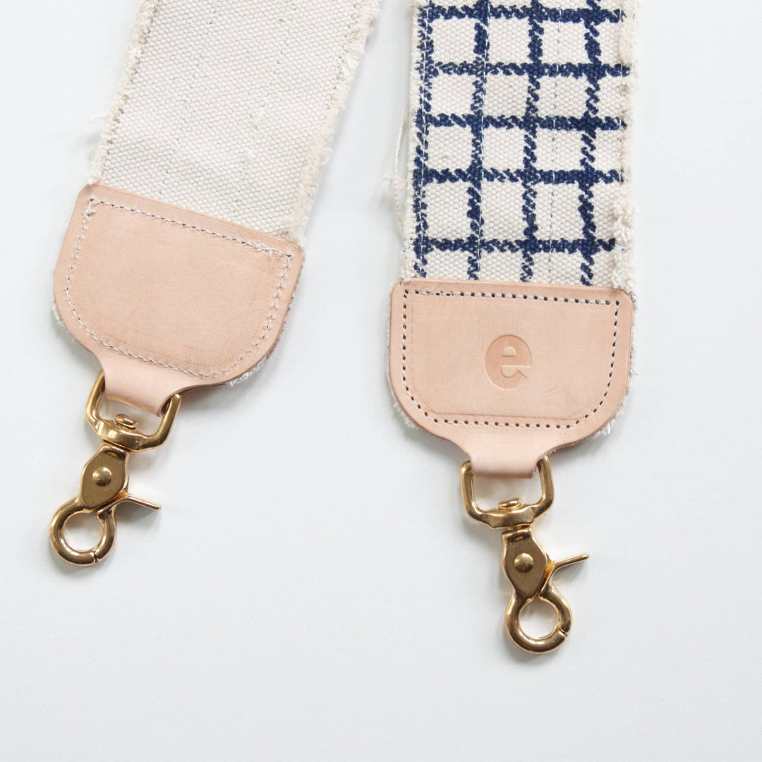 Navy Plaid Bag Strap