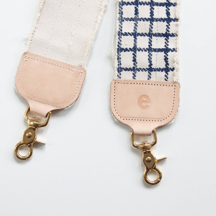 Navy Plaid Bag Strap