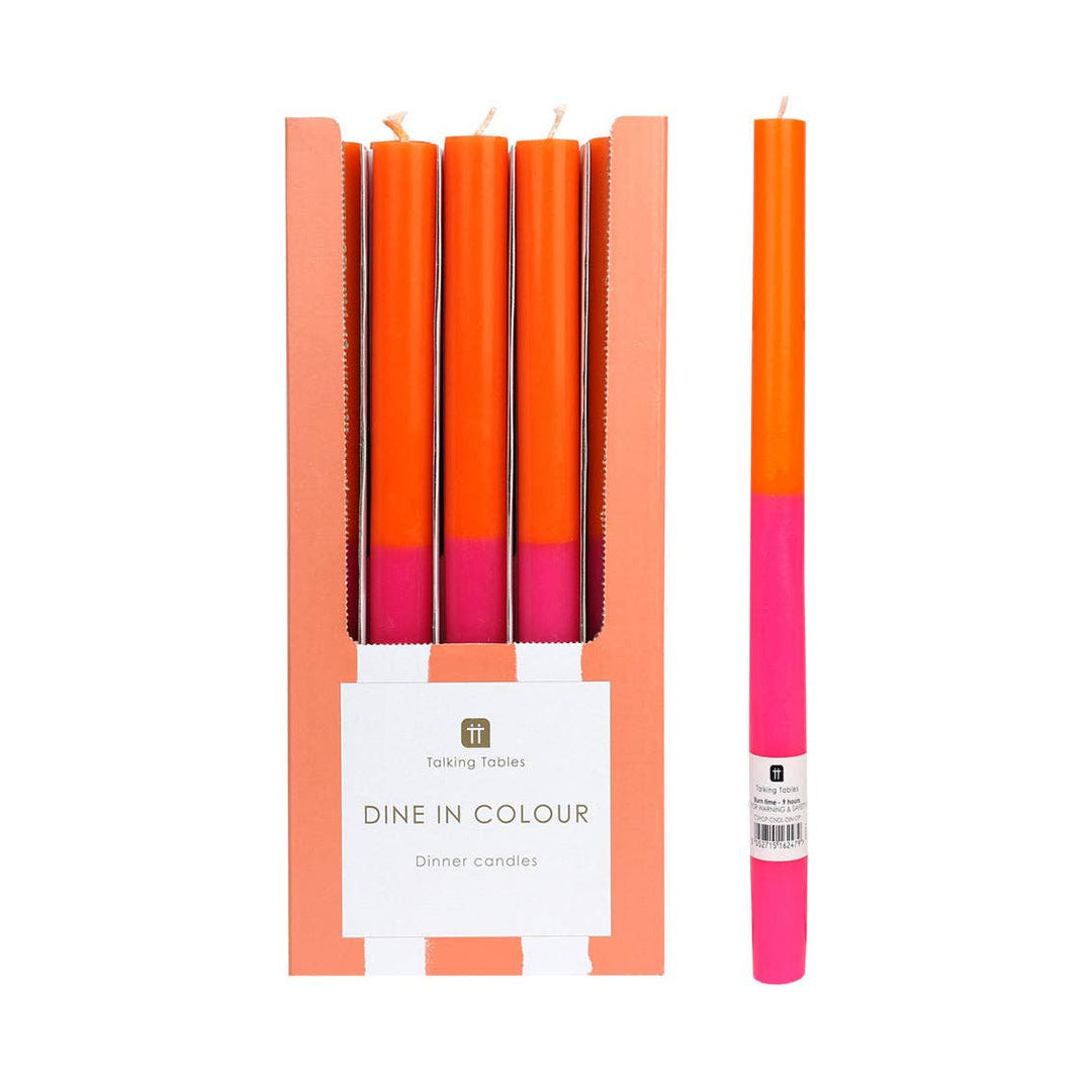 Orange &amp; Pink Dinner Candles