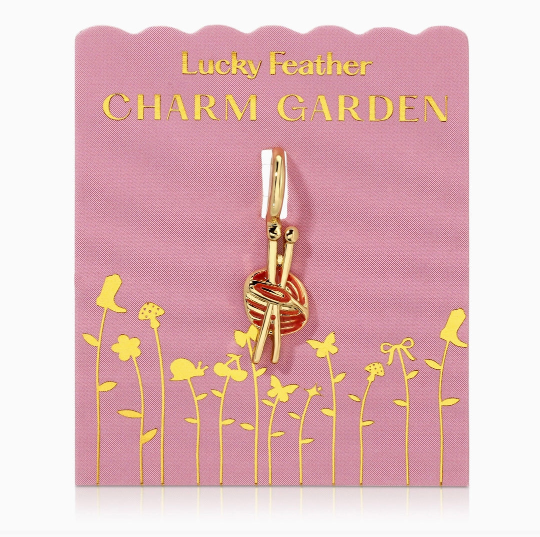 Gold Knitting Charm