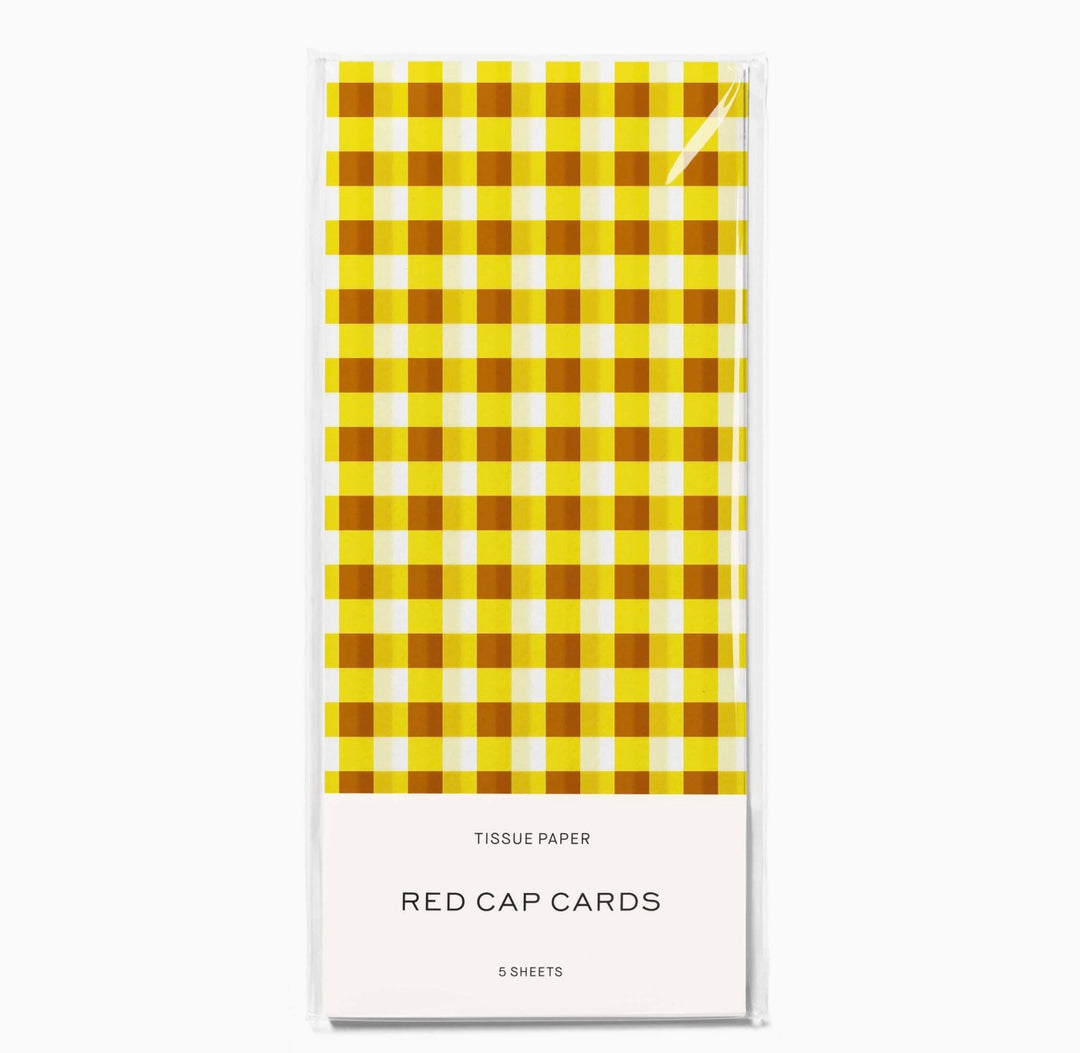 Yellow Gingham Tissue Paper