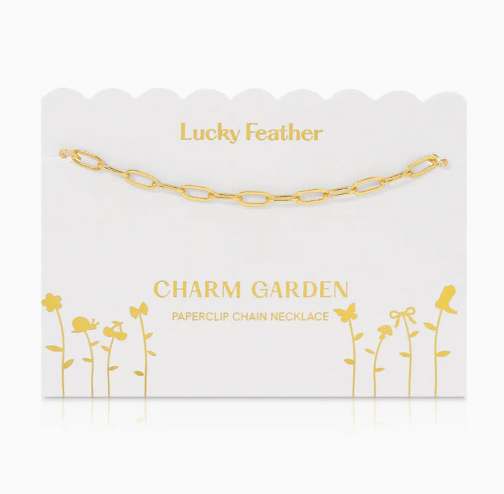 Gold Paperclip Charm Necklace