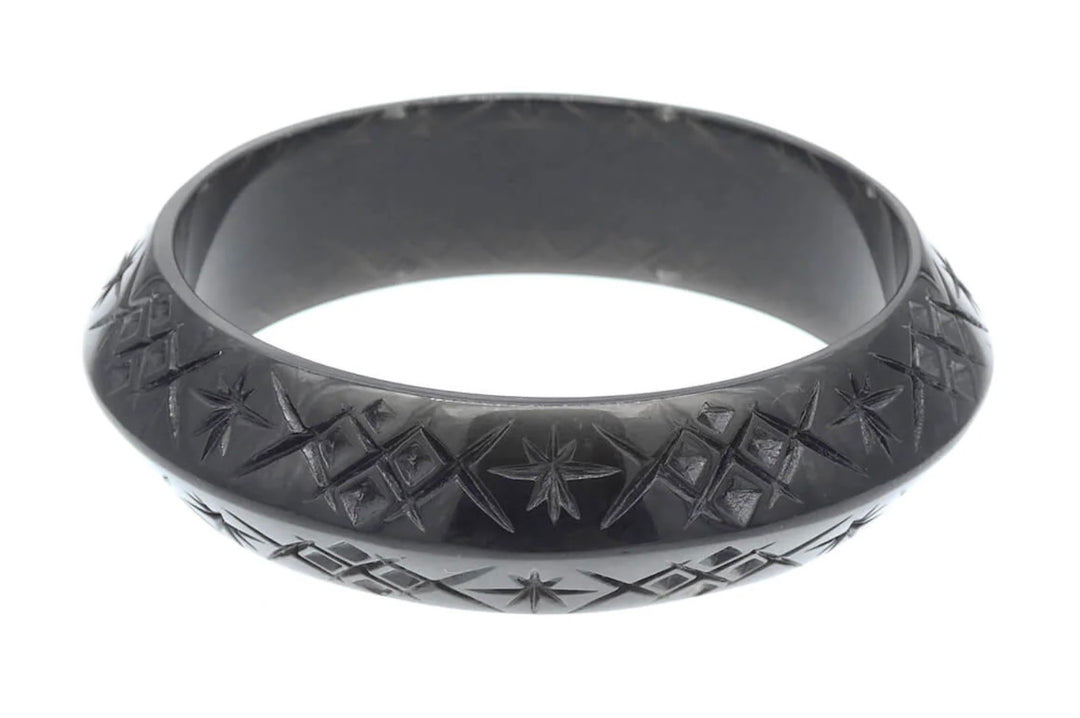 Round Edged Bangle Black