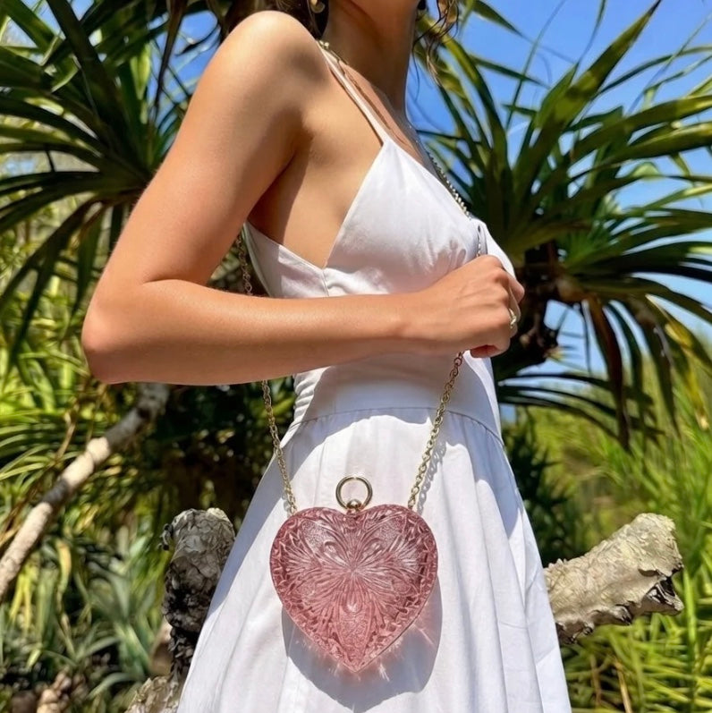 Amour Heart Clutch Rosé