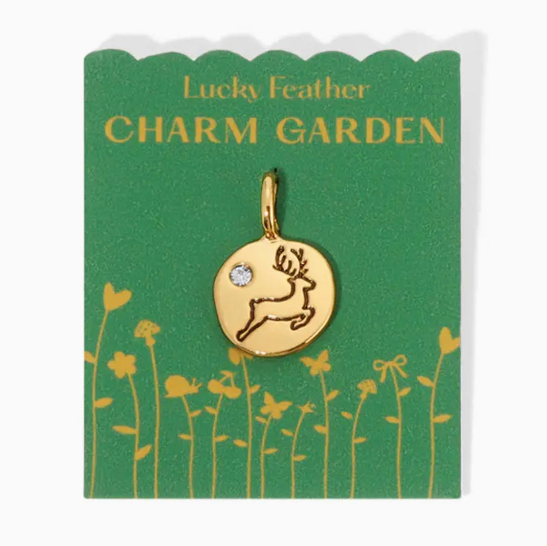 Gold Reindeer Charm