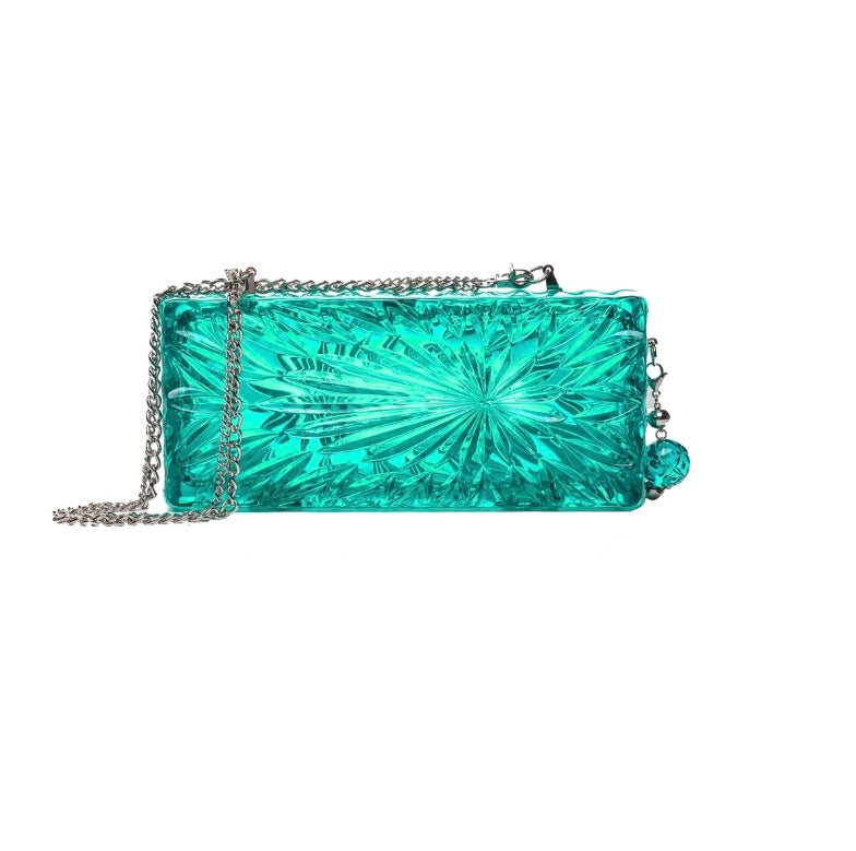 Long Rectangle Clutch Turquoise