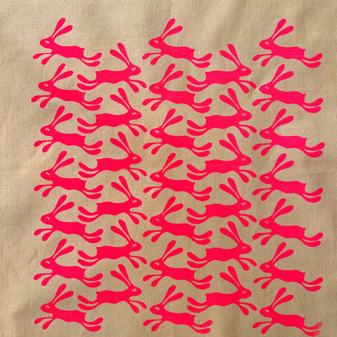 Silly Bunny Tea Towels ~ Screen Printed Cotton