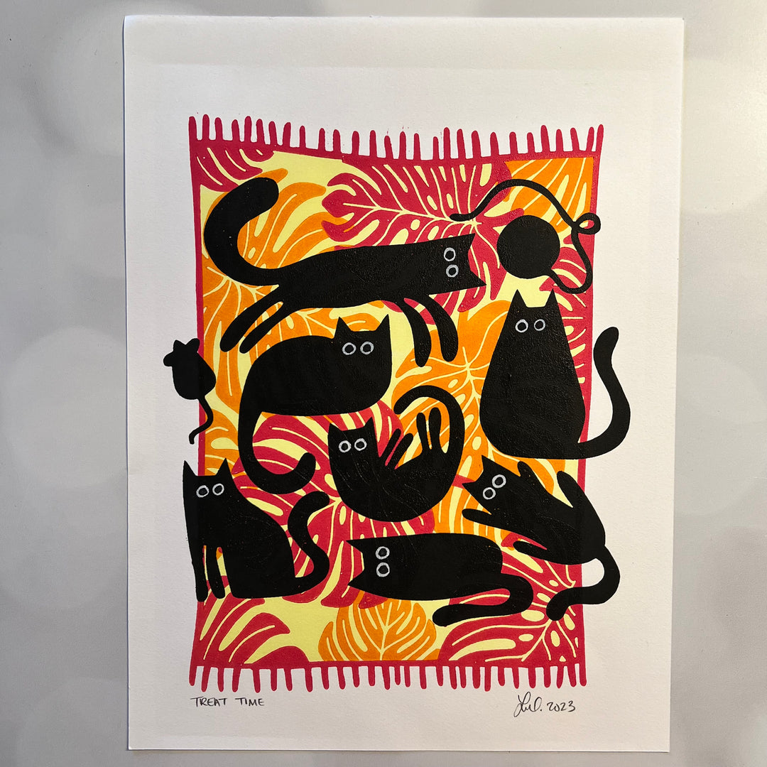 Treat Time Lino Print
