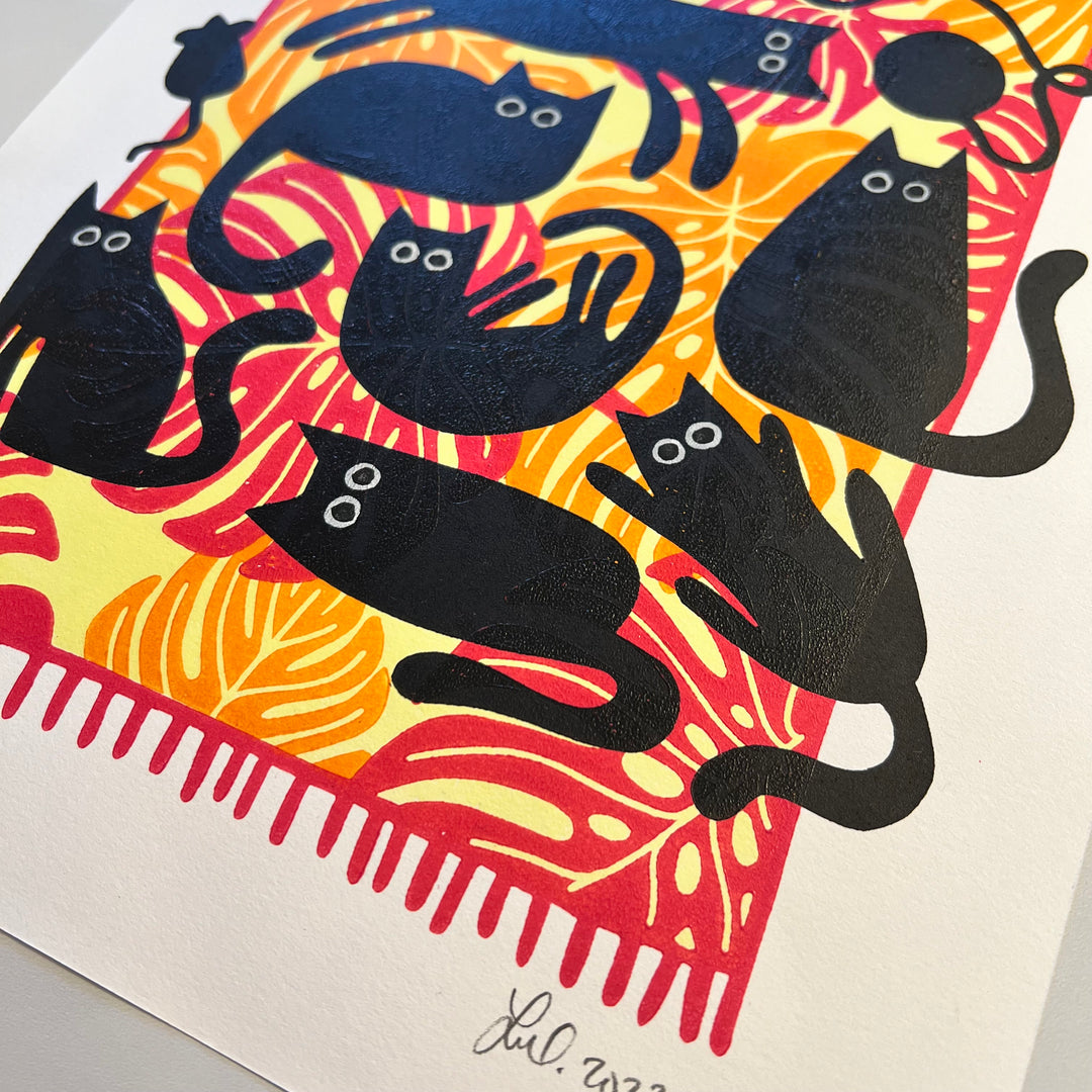 Treat Time Lino Print