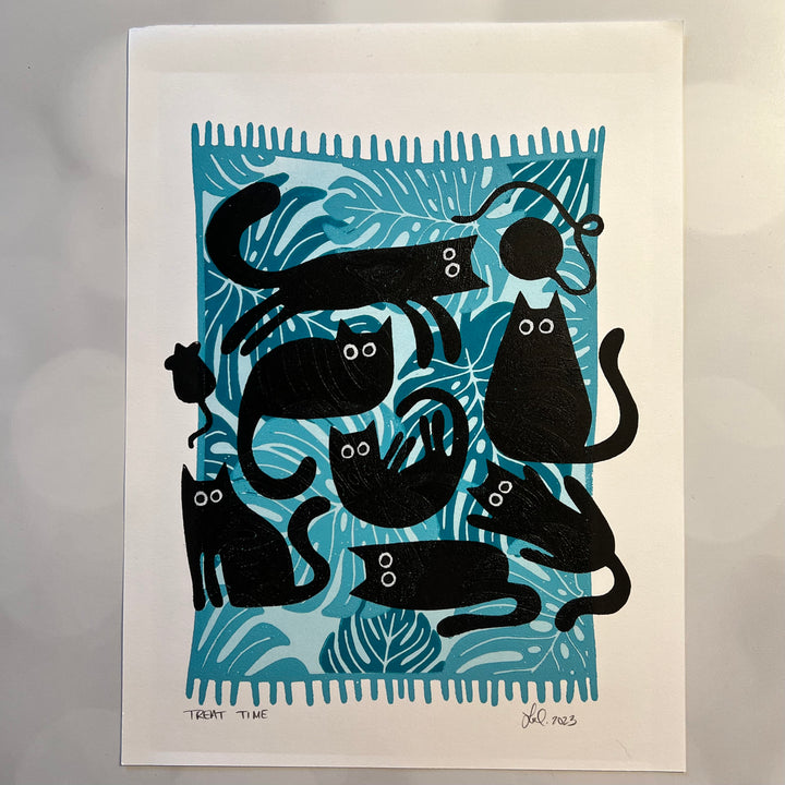 Treat Time Lino Print