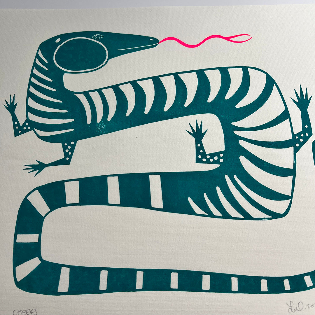 Cheeks Lino Print