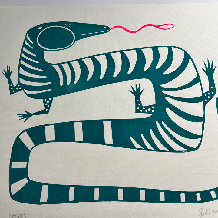 Cheeks Lino Print