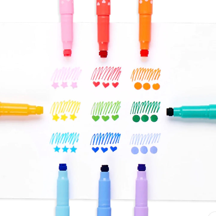 Confetti Stamp Double-Ended Markers