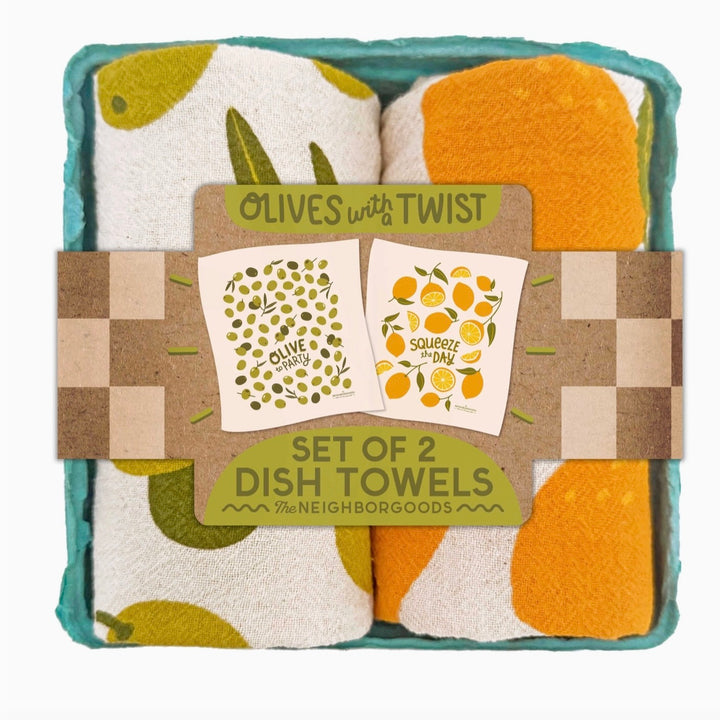 OLIVES WITH A TWIST - Tea Towel Set of 2