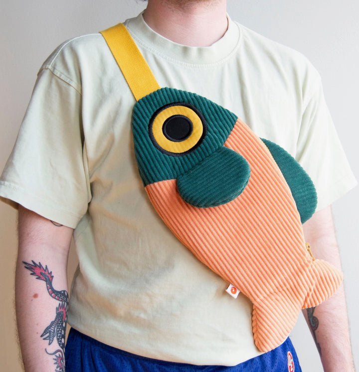 The Fish Bag - Coral/Dark Green