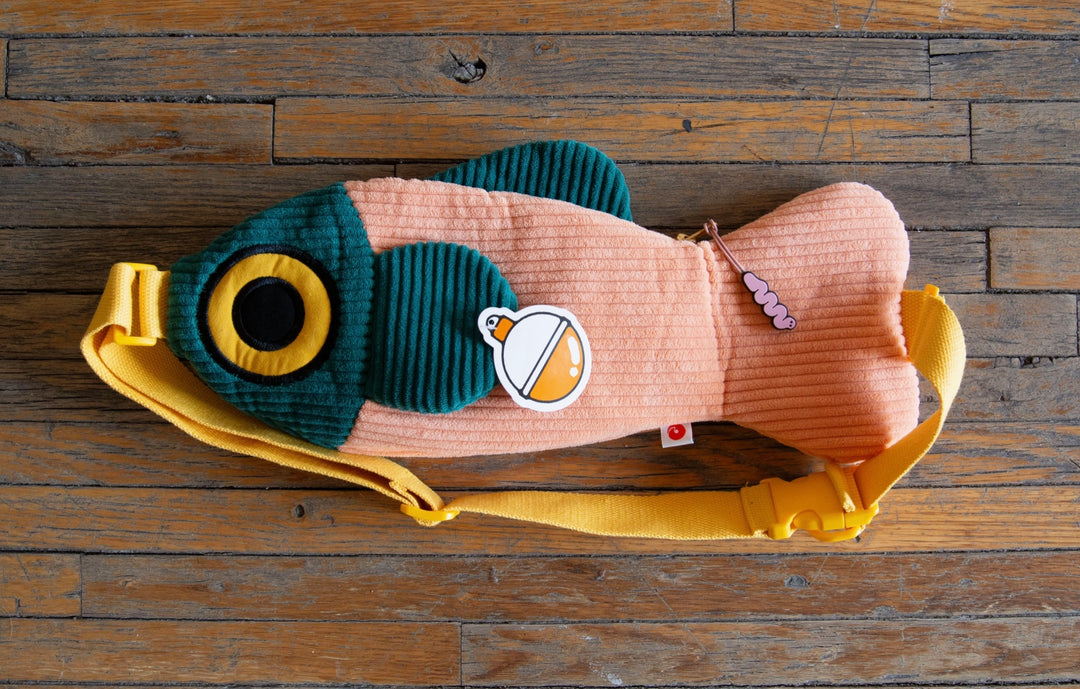 The Fish Bag - Coral/Dark Green