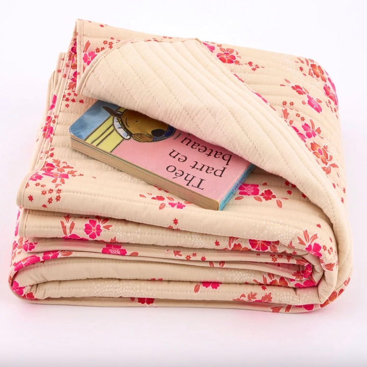Folksy Ecru Quilted Blanket